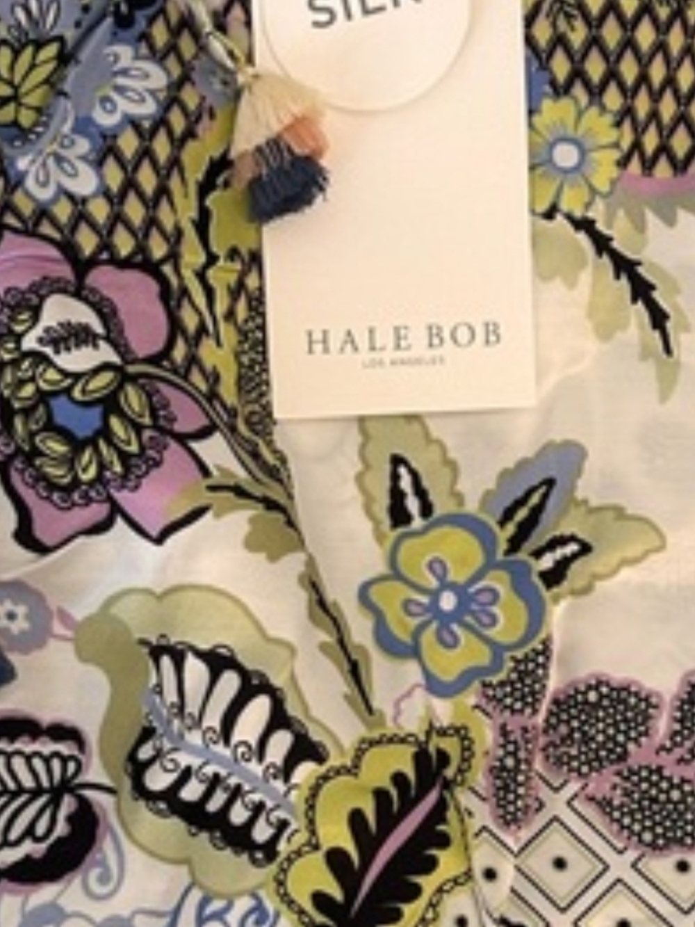 Hale Bob Drawstring Silk Wide Leg Pants Set in Blue, Purple, Green, Cream, Black